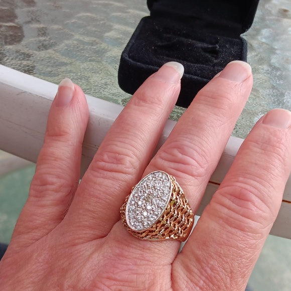 🔺️SOLD!🔺️  14k Diamond Statement Ring - Picture 12 of 12